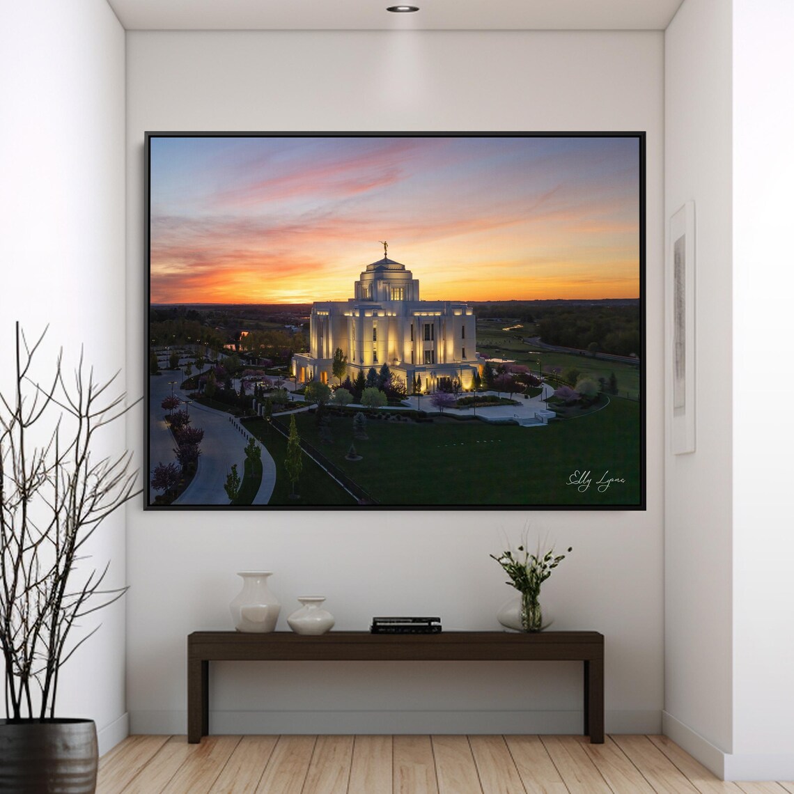 LDS Temple Sunset Art, Meridian Idaho