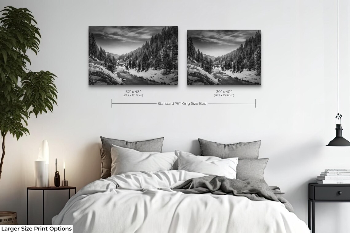 Historic Rainbow Bridge Print, Payette River Landscape - Image 2
