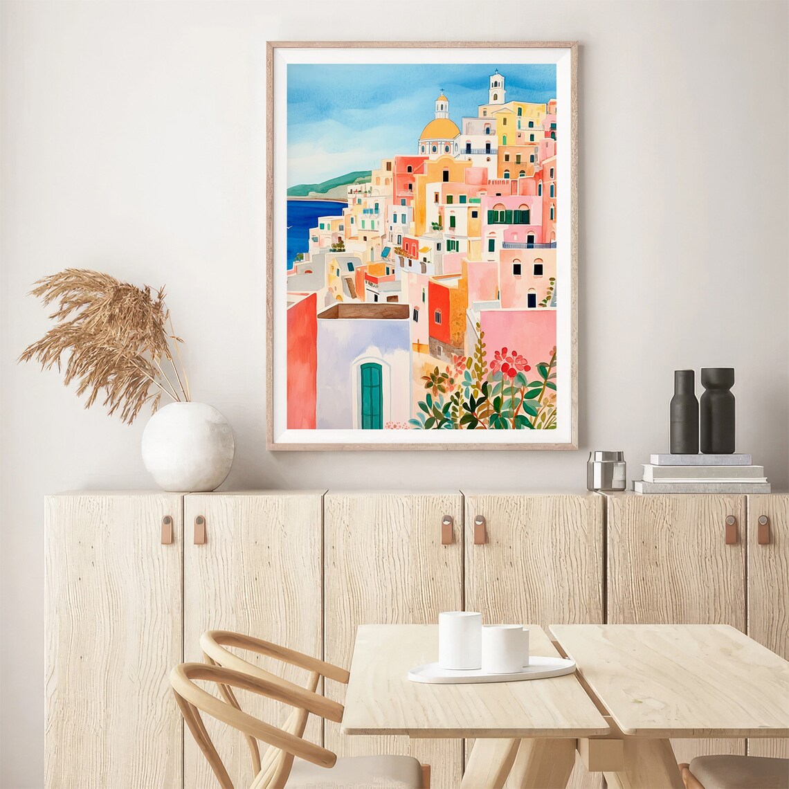 Procida Italy Coastal Village Colorful Houses Watercolor Travel Print - Image 5