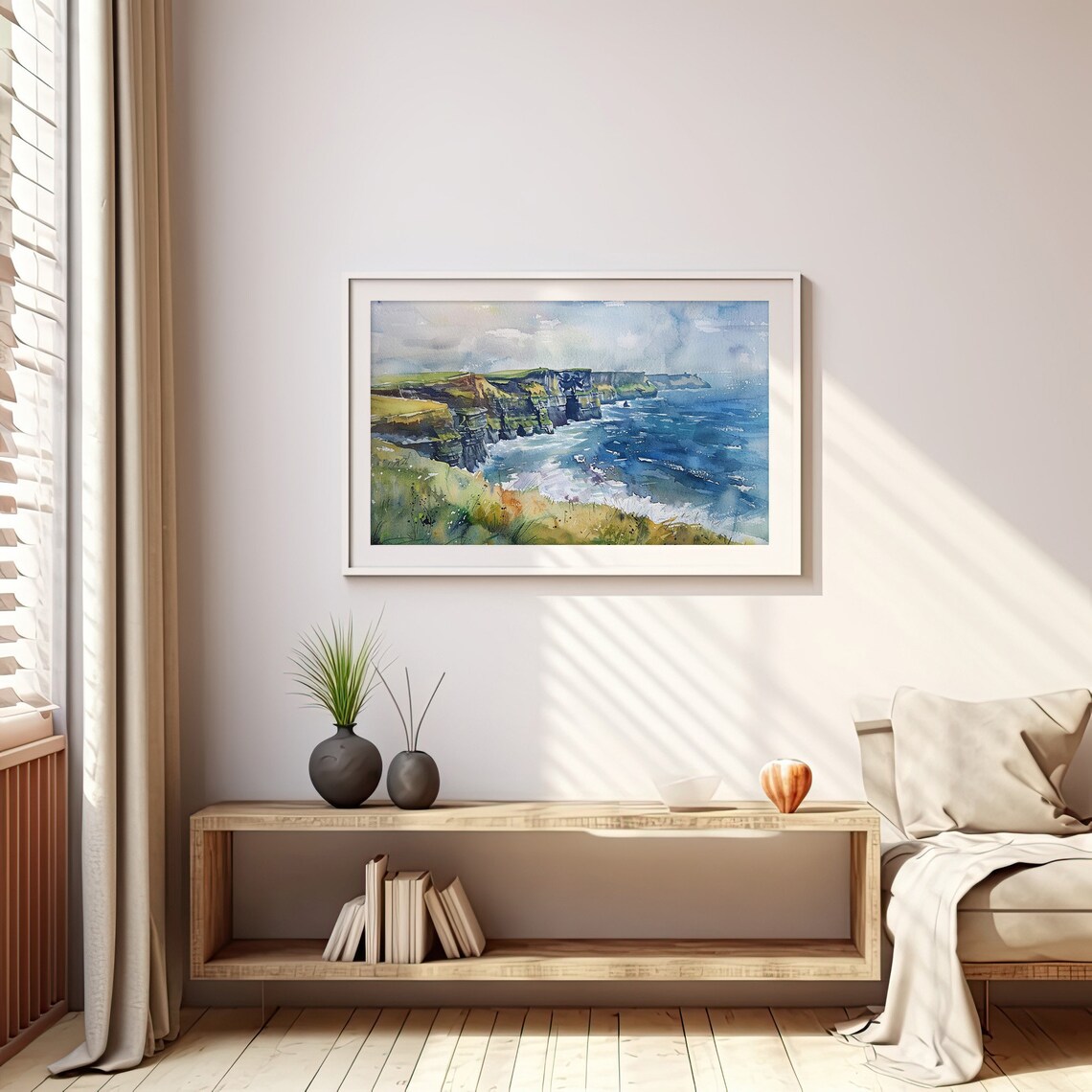 Cliffs Of Moher Watercolor Art Print, Ireland Coastline - Image 5