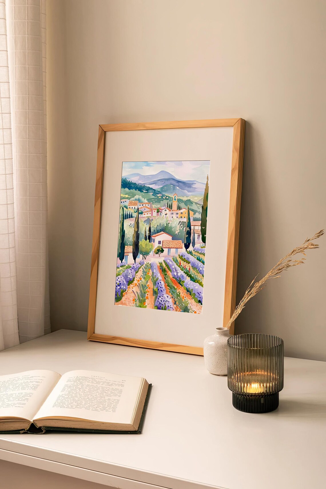 Provence Countryside Watercolor Art Print - Image 2
