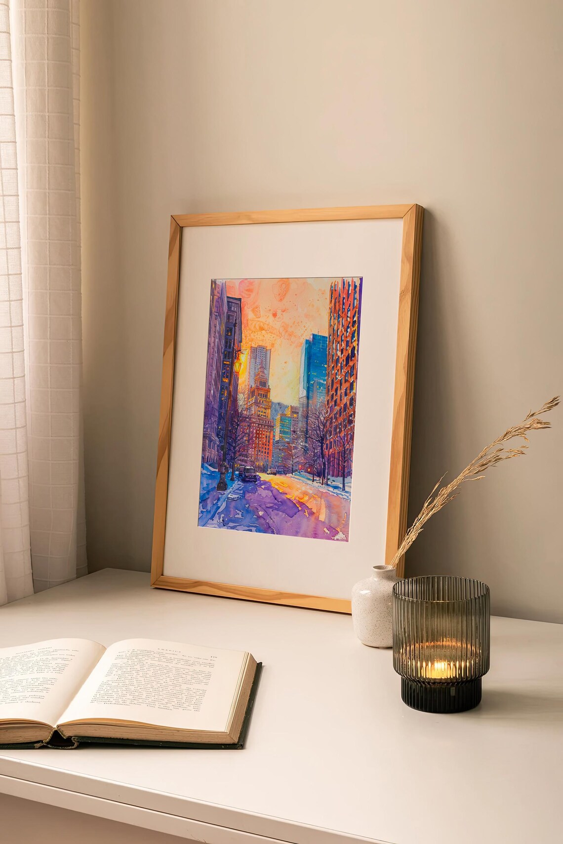 Boston Cityscape Watercolor Art Print, Massachusetts - Image 2
