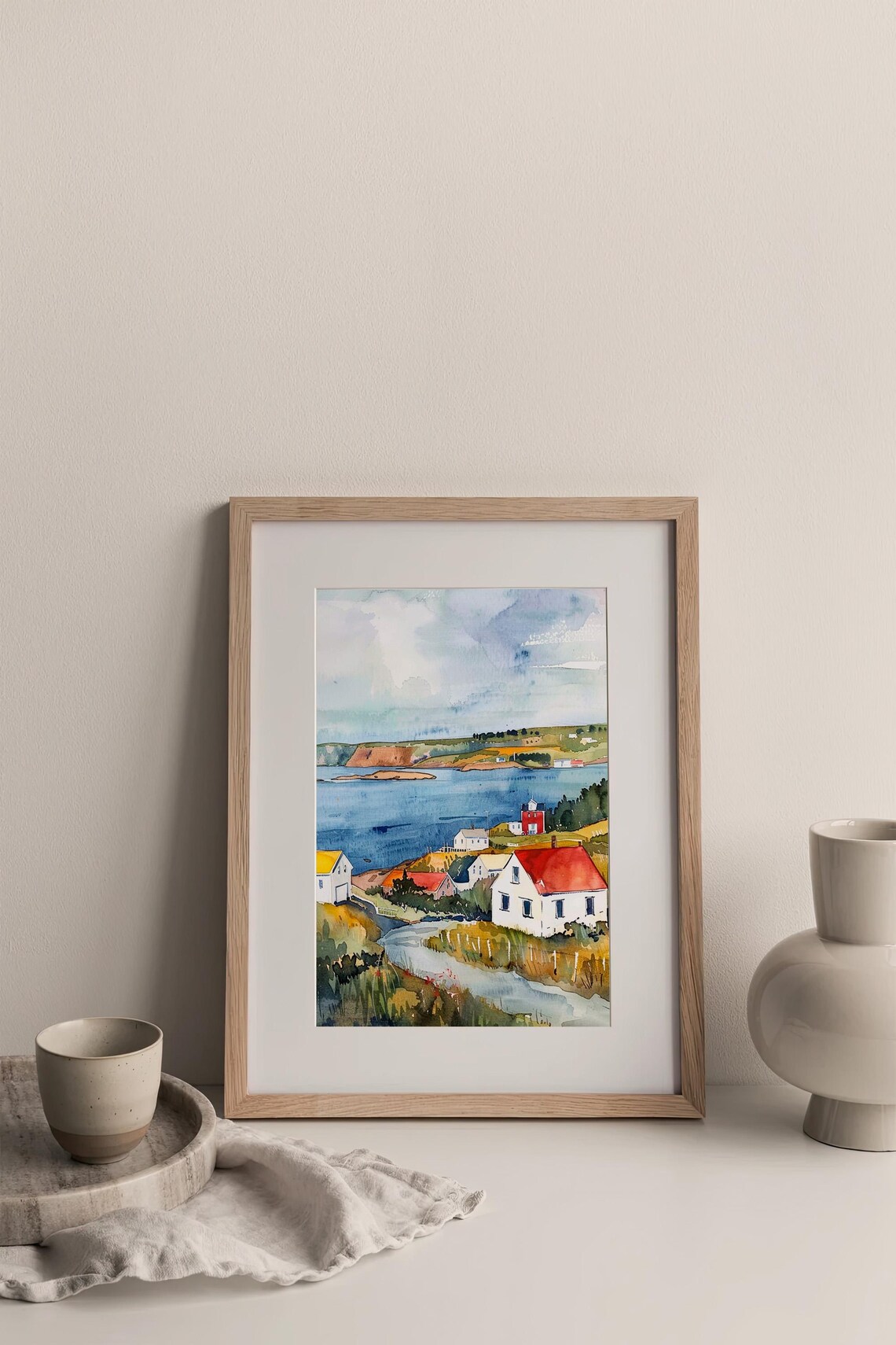 Newfoundland Watercolor Labrador Cityscape Art Print - Image 3