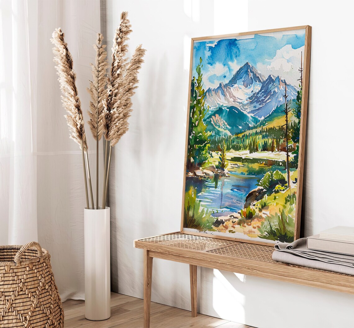 Rocky Mountains Forest Watercolor Art Print, Colorado - Image 2