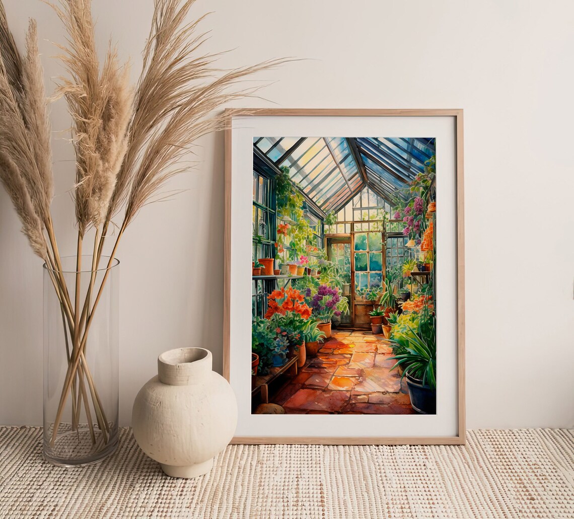 Greenhouse Watercolor Botanical Flower Art Print - Image 5