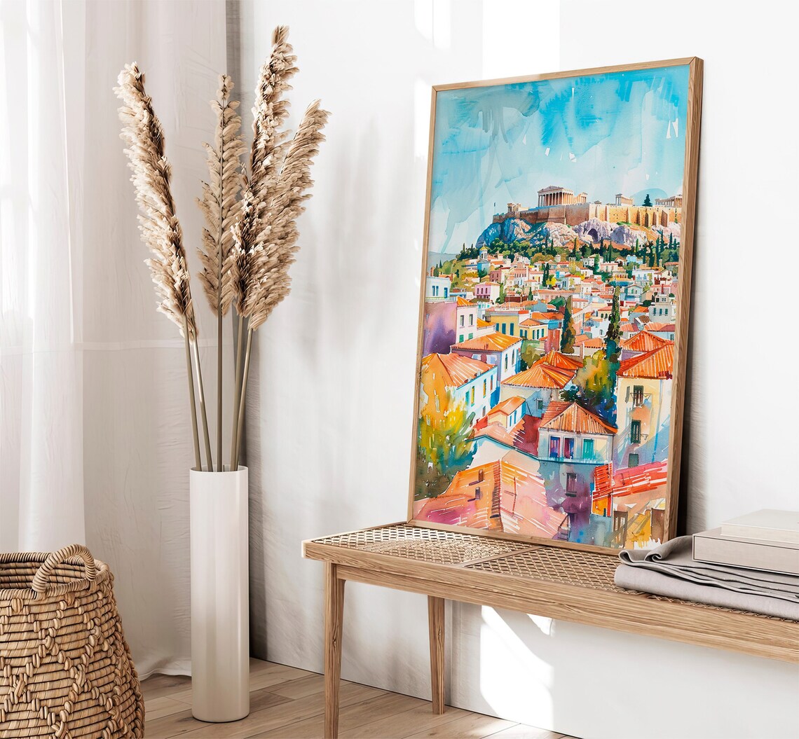Athens Watercolor Art Print, Greece Travel Poster - Image 2