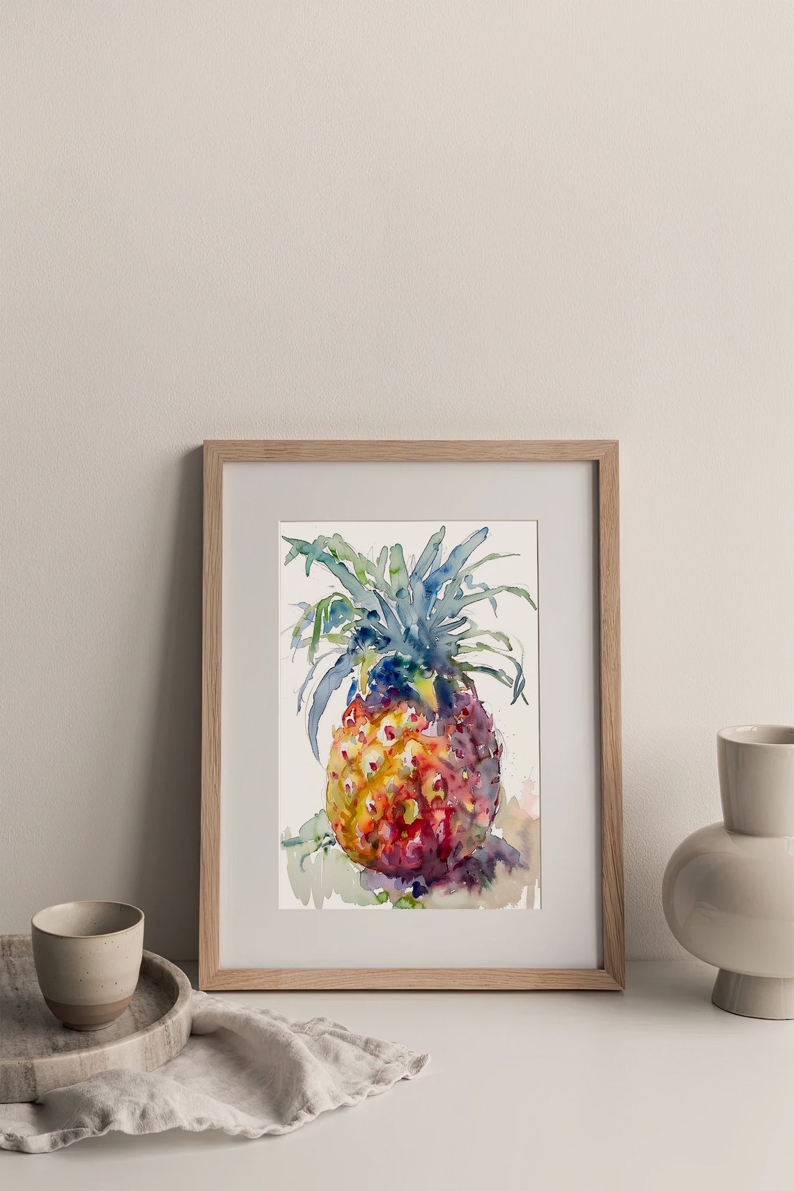Pineapple Watercolor Painting Exotic Fruit Art Print Kitchen Wall Art Decor Print By Feelingprints - Image 3