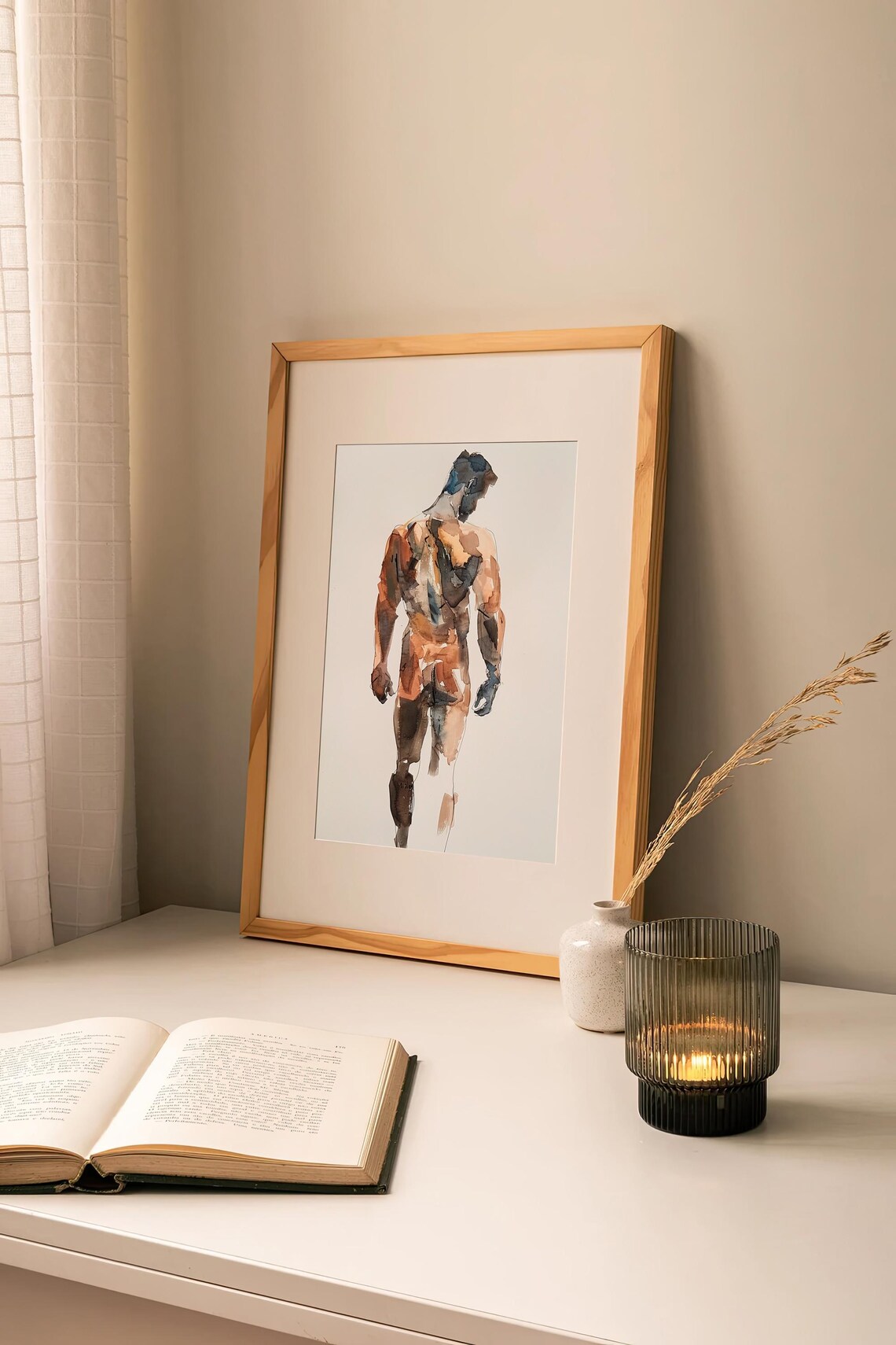 Gay Male Body Watercolor Art Print, Gifts for Him - Image 2