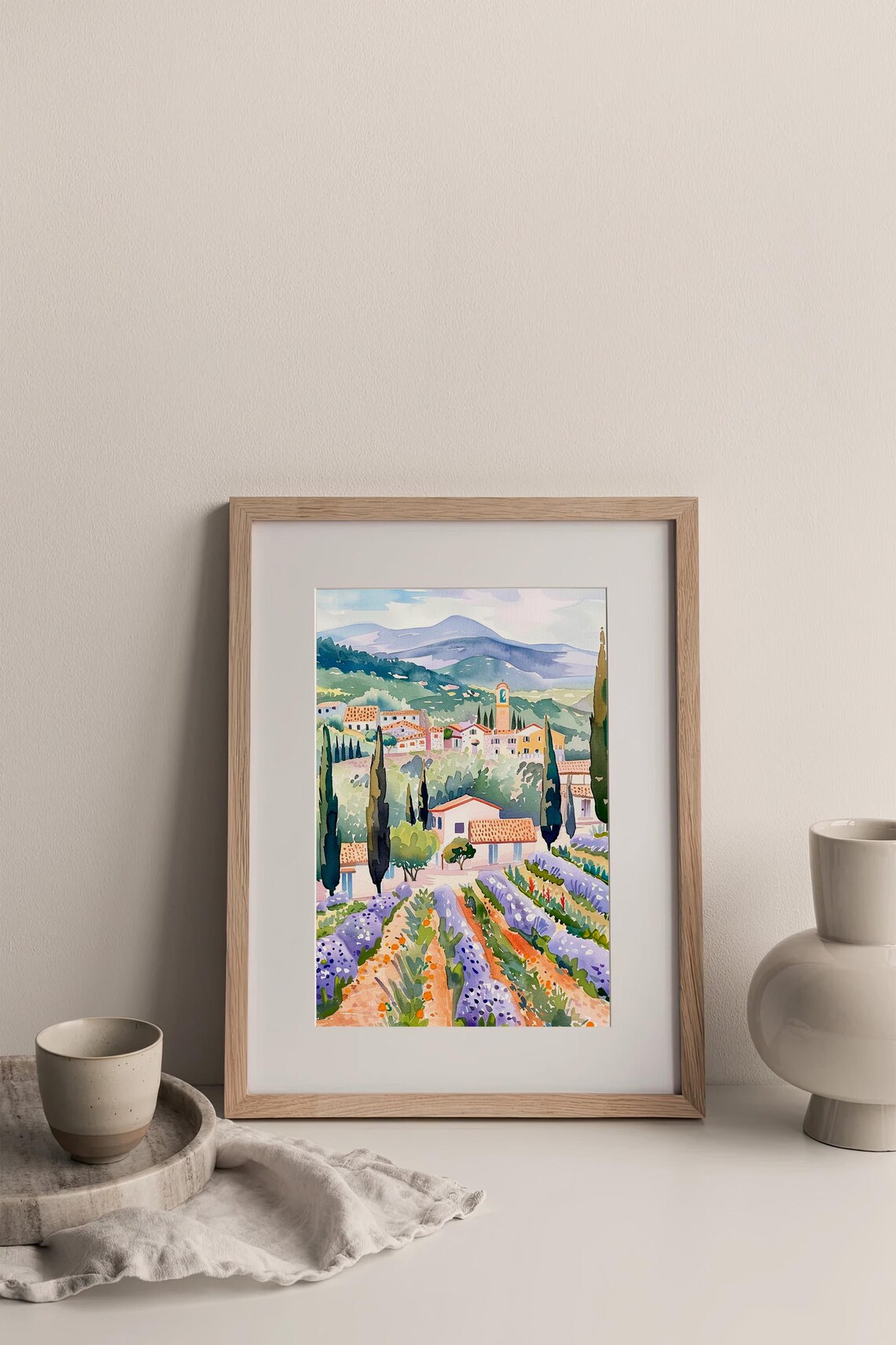 Provence Countryside Watercolor Art Print - Image 3