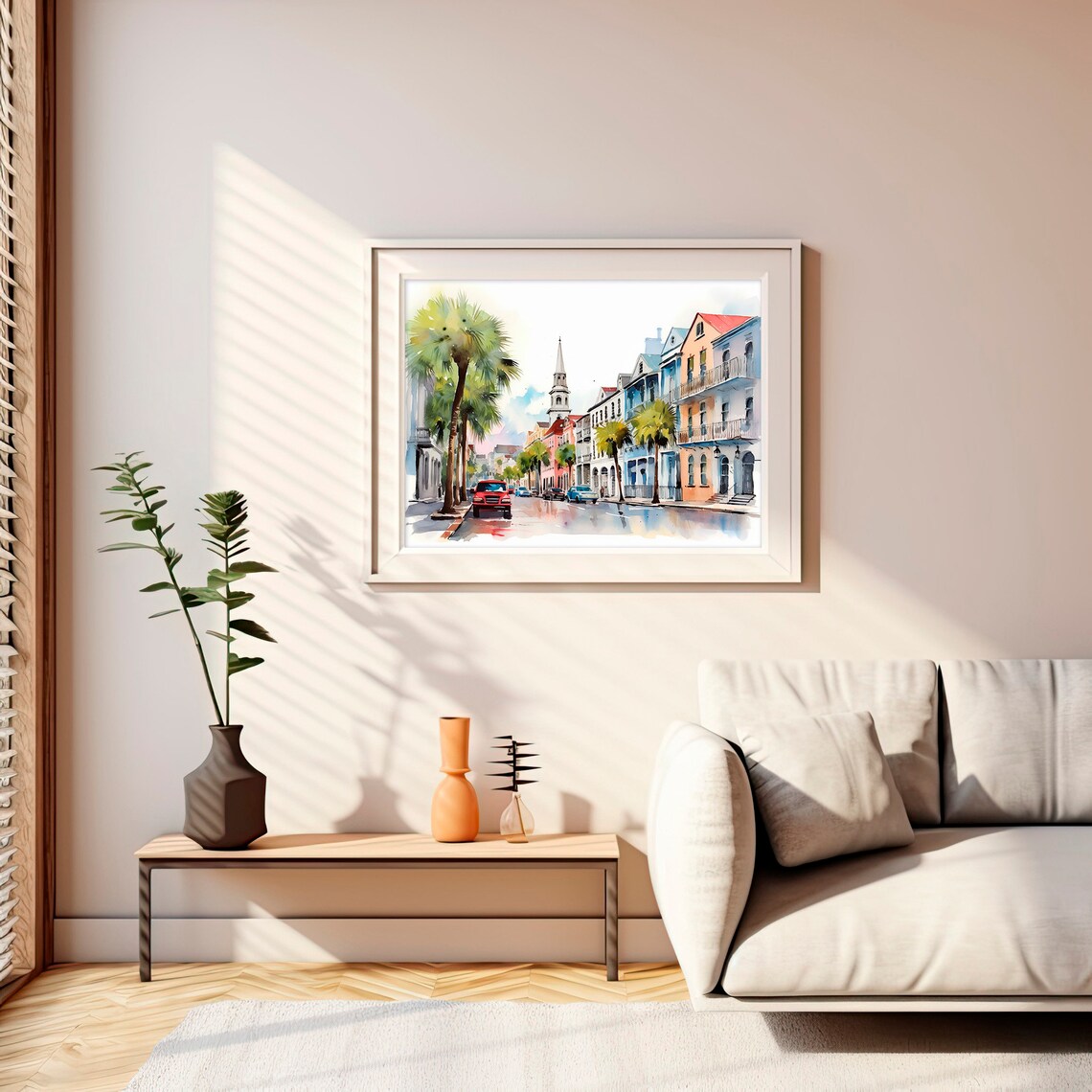 Charleston Watercolor Cityscape Art Print - Image 2