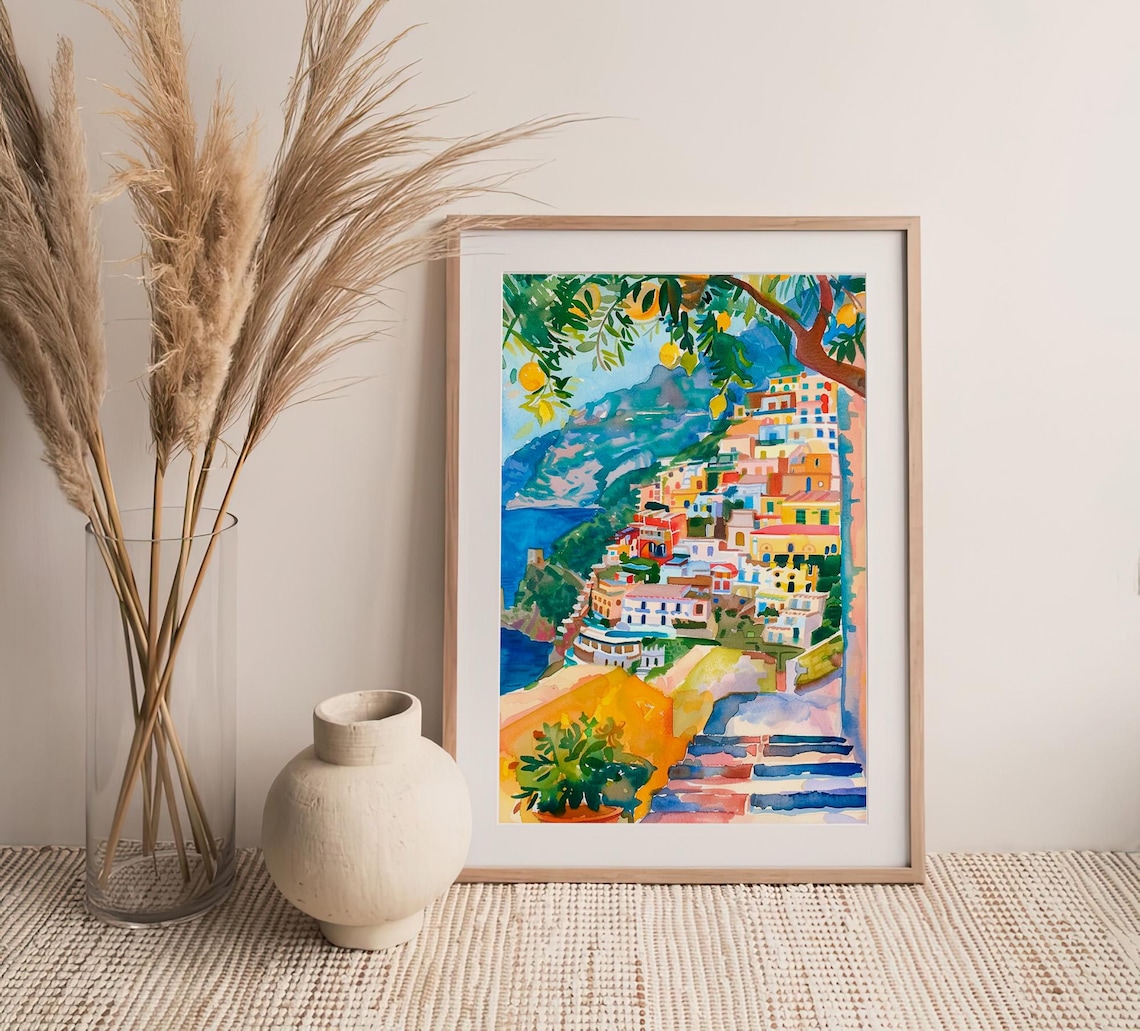 Positano Italian Cityscape Travel Poster - Image 4