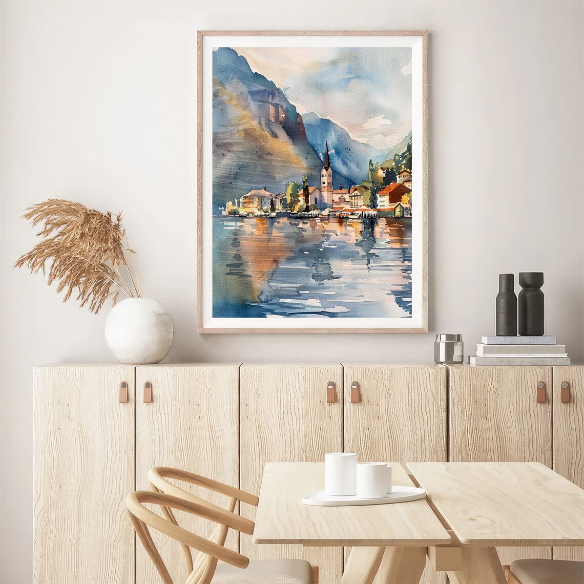 Lake Como Watercolor Art Print, Italy Travel Poster - Image 5