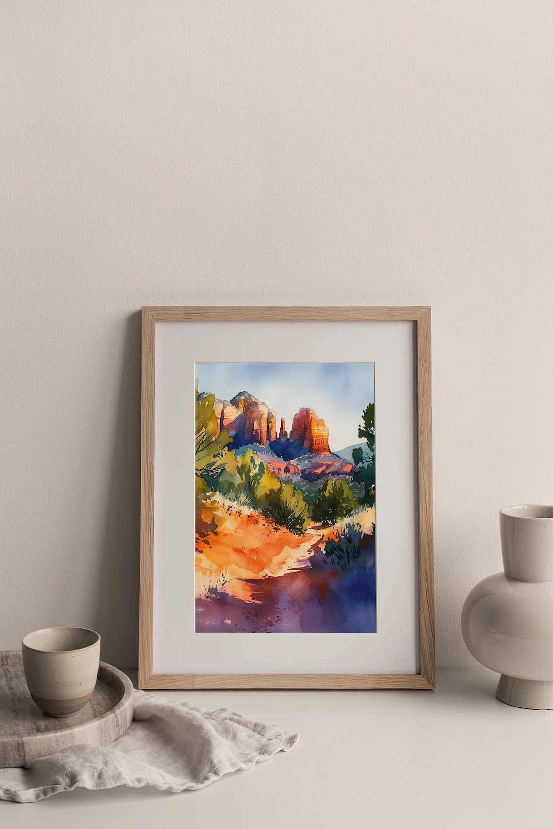 Arizona Watercolor Art Print, Sedona Mountains Travel Poster - Image 4