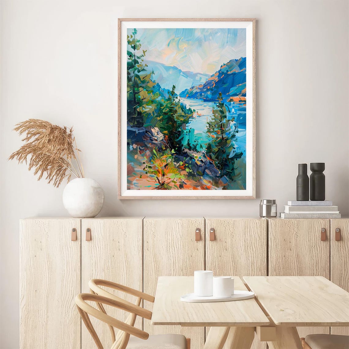 Columbia River Gorge Oil Style Landscape Large Wall Decor Art Poster - Image 5