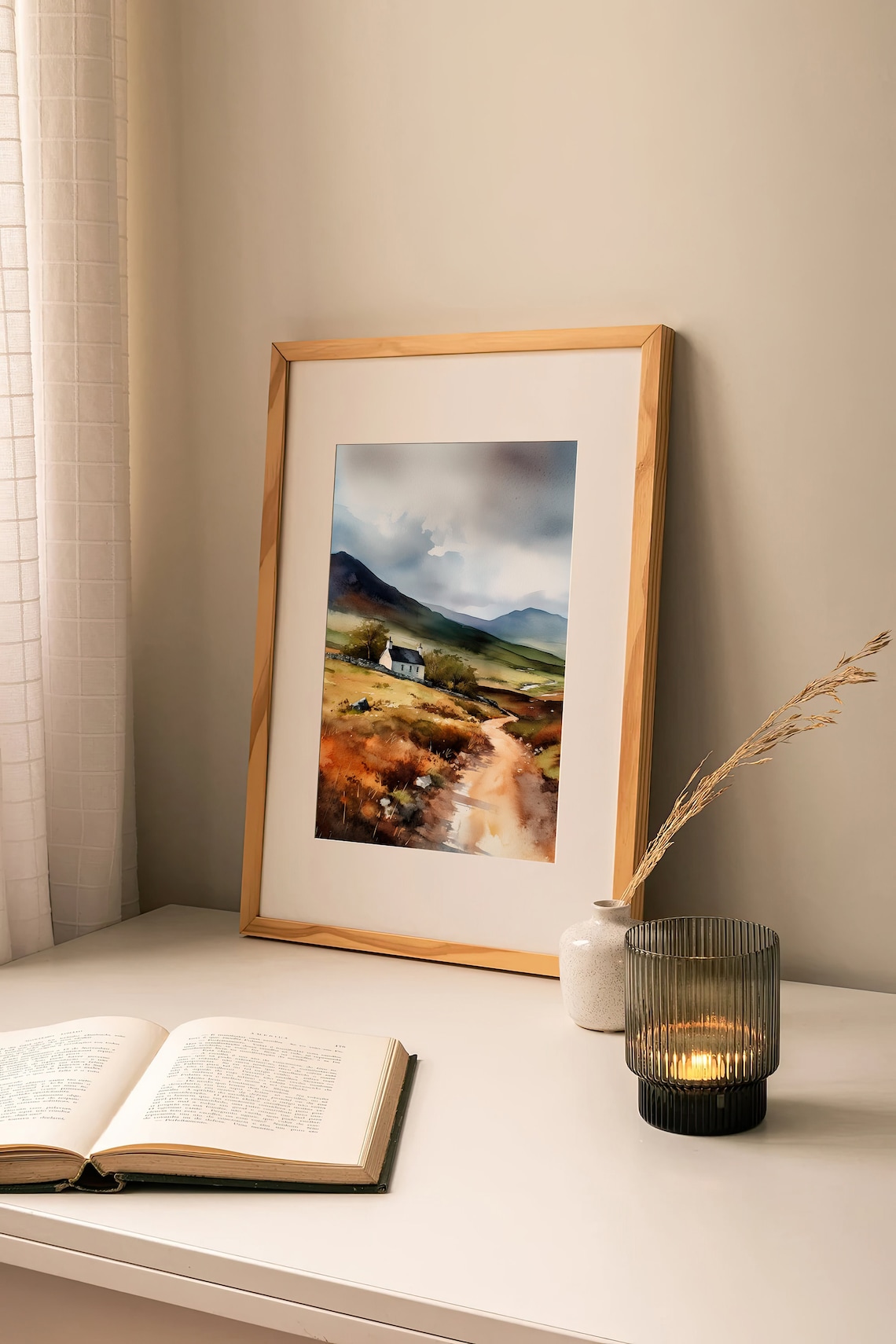 Scotland Countryside Watercolor Painting Art Print - Image 2