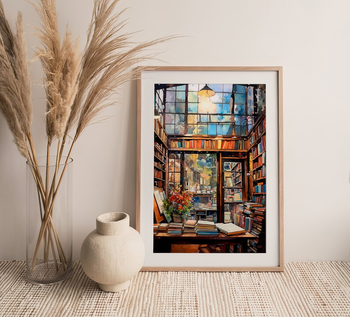 Bookstore Watercolor Painting, New York City Art Print - Image 5