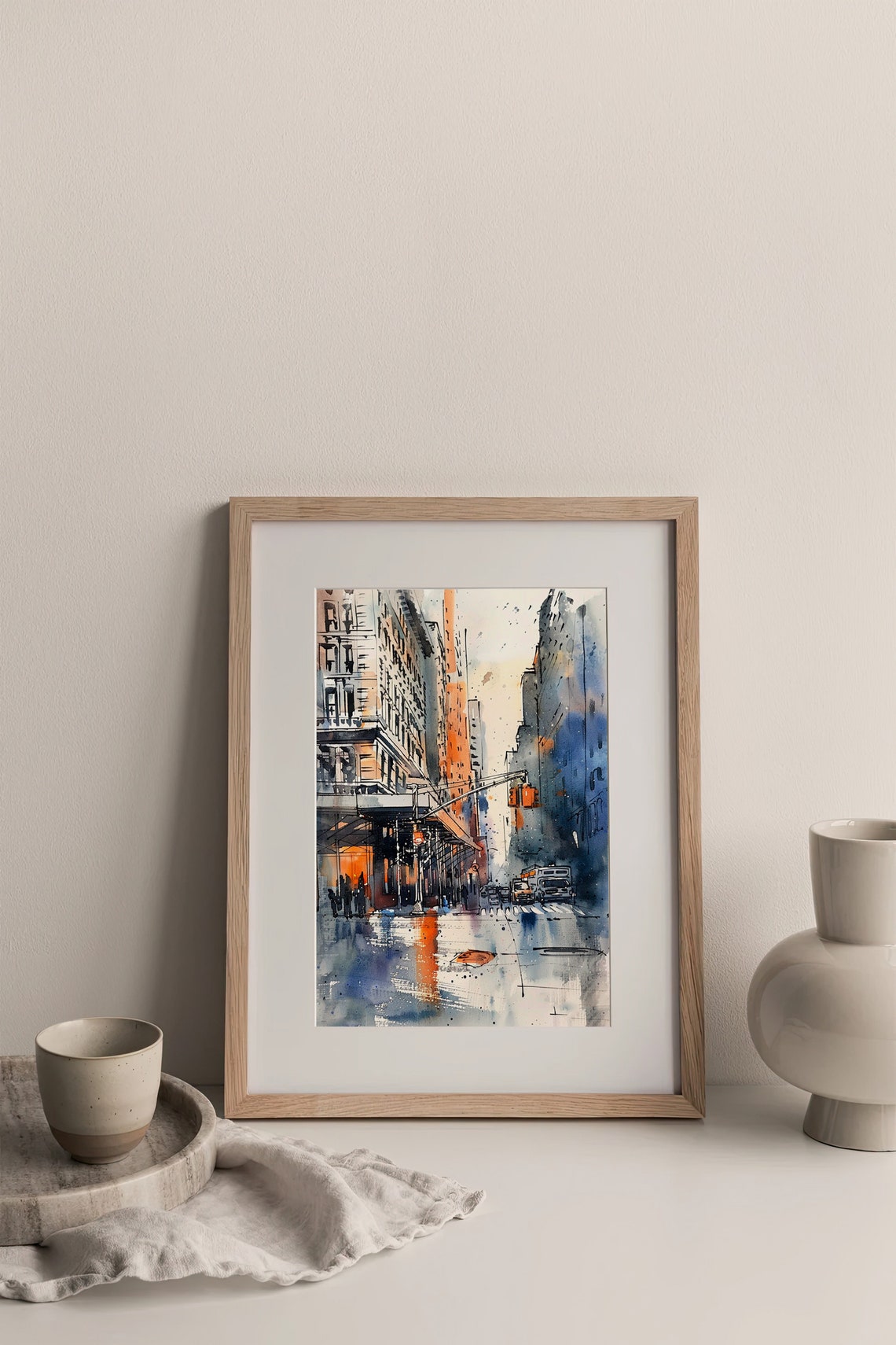 New York City Watercolor Art Print Nyc Skyline Painting Urban Landscape Wall Art Decor Travel Gifts By Feelingprints - Image 3