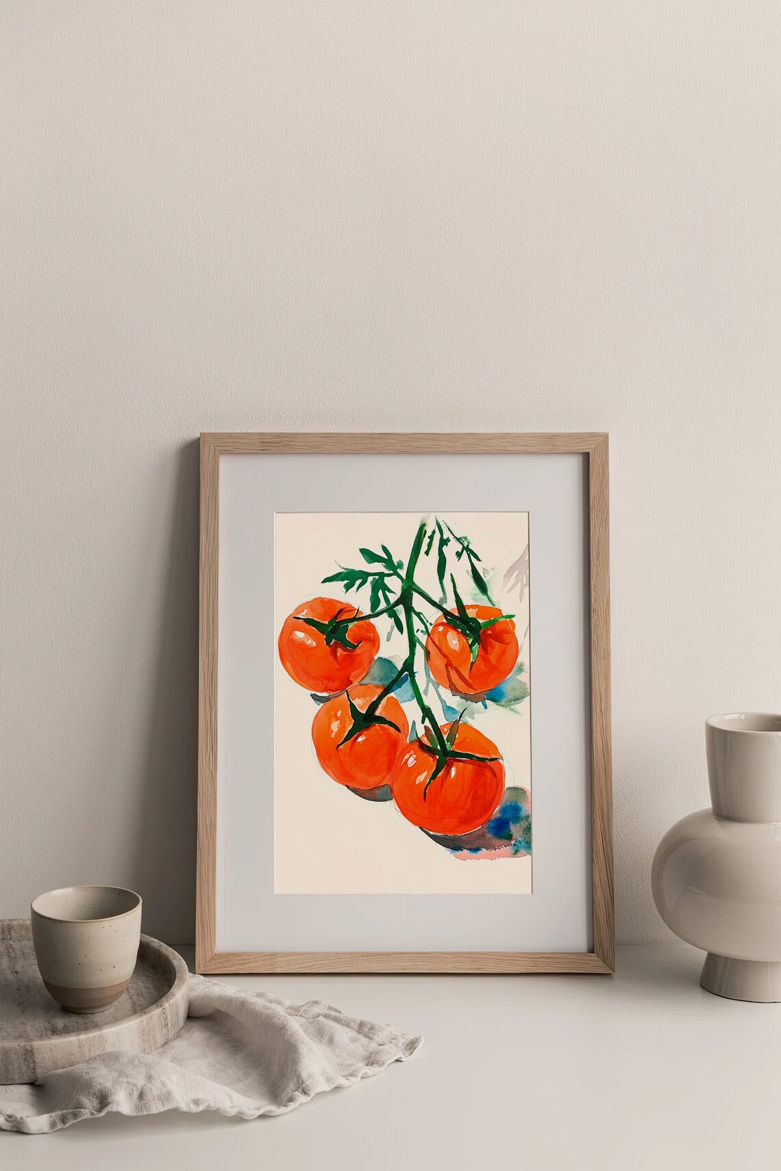 Tomatoes Watercolor Kitchen Wall Art Print - Image 3