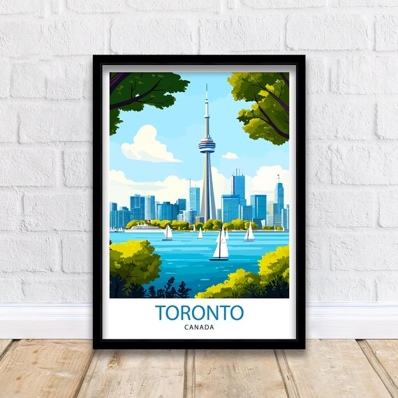 Toronto Canada CN Tower Harbour View Skyline Sailboats Wall Art