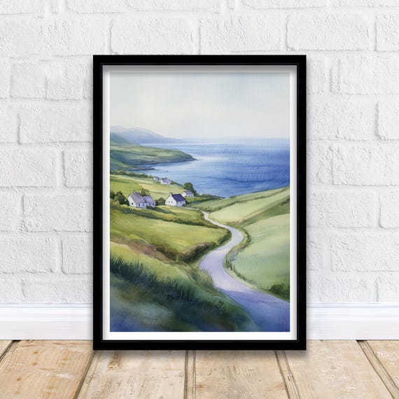 Wild Atlantic Way Watercolor Art Print, Ireland