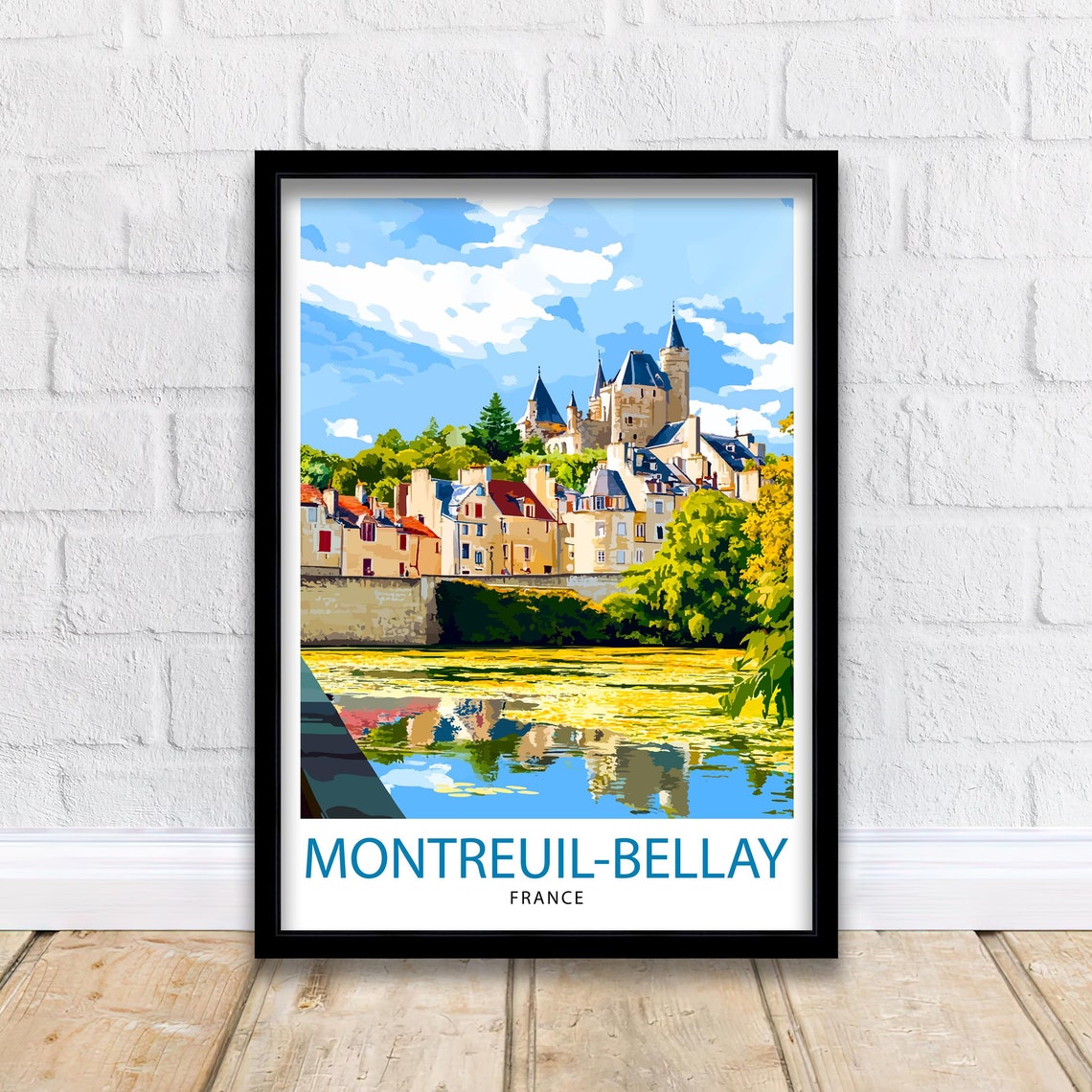 Montreuil Bellay France Travel Print Wall Decor Wall Art Montreuil Bellay Castle Landscape Wall Hanging Home Dcor French Village Gift Art