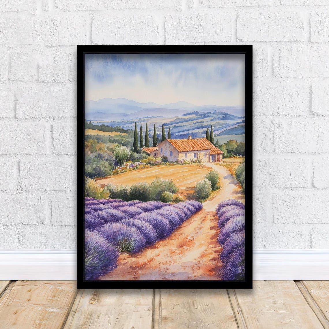 Provence Watercolor French Landscape Art Print
