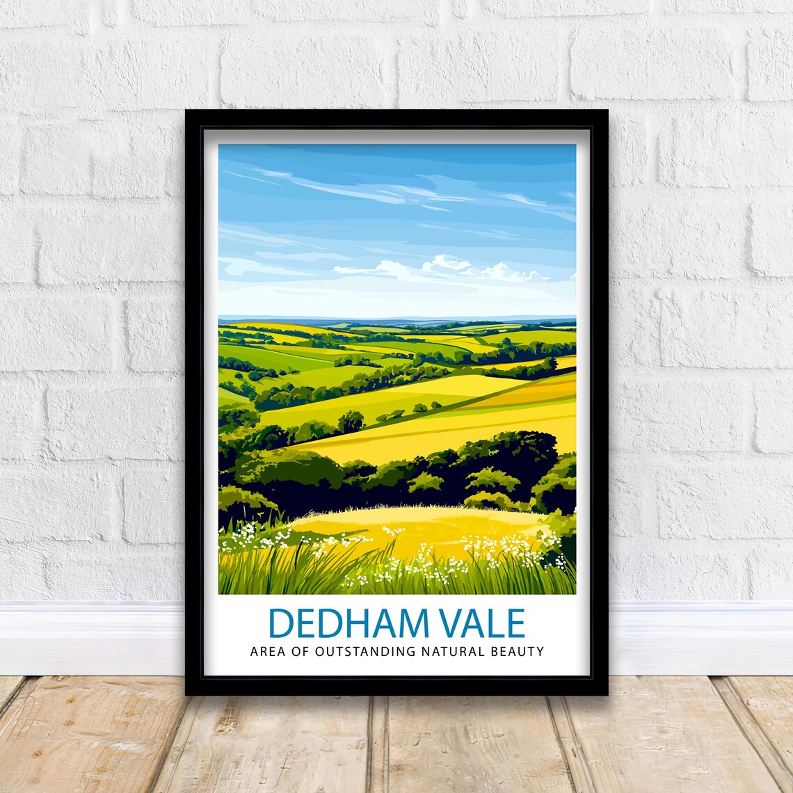 Dedham Vale England Golden Summer Rolling Countryside Hills Poster