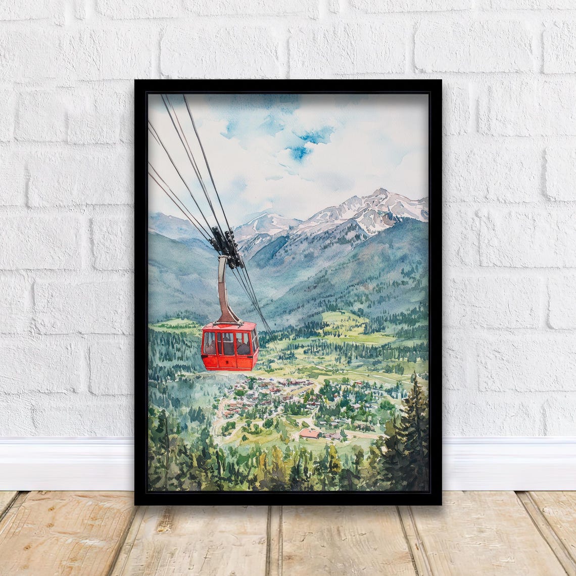 Estes Park Watercolor Painting, Colorado Landscape Art Print