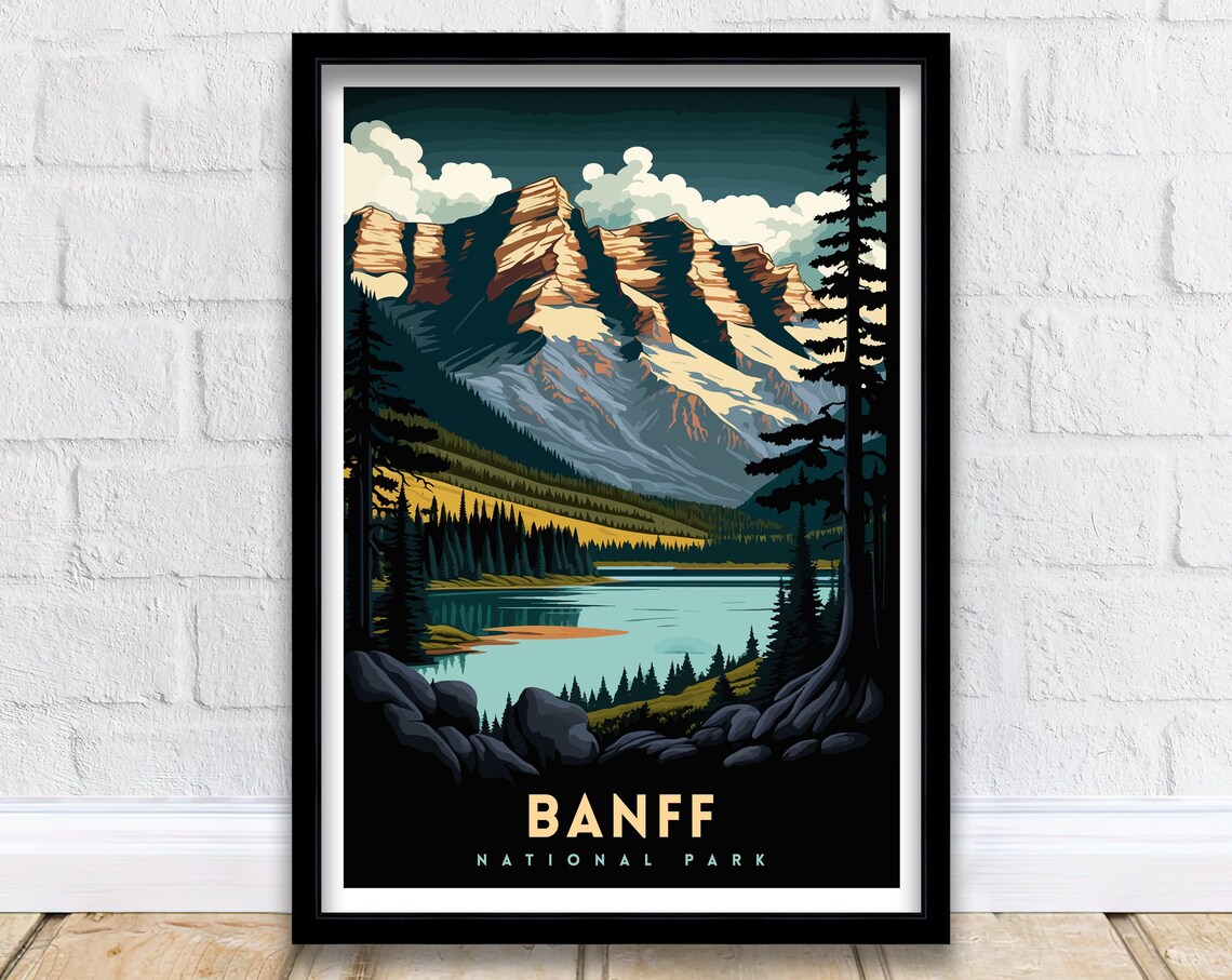 Banff National Park Travel Poster, Wall Decor