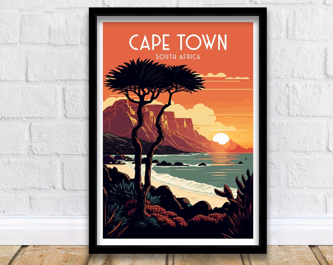 Cape Town Travel Print Cape Town Print Cape Town Travel Poster Cape Town Wall Art South Africa Print Cape Town Travel