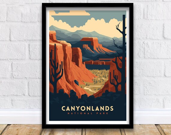 Canyonlands National Park Utah Red Rock Desert Retro Travel Poster
