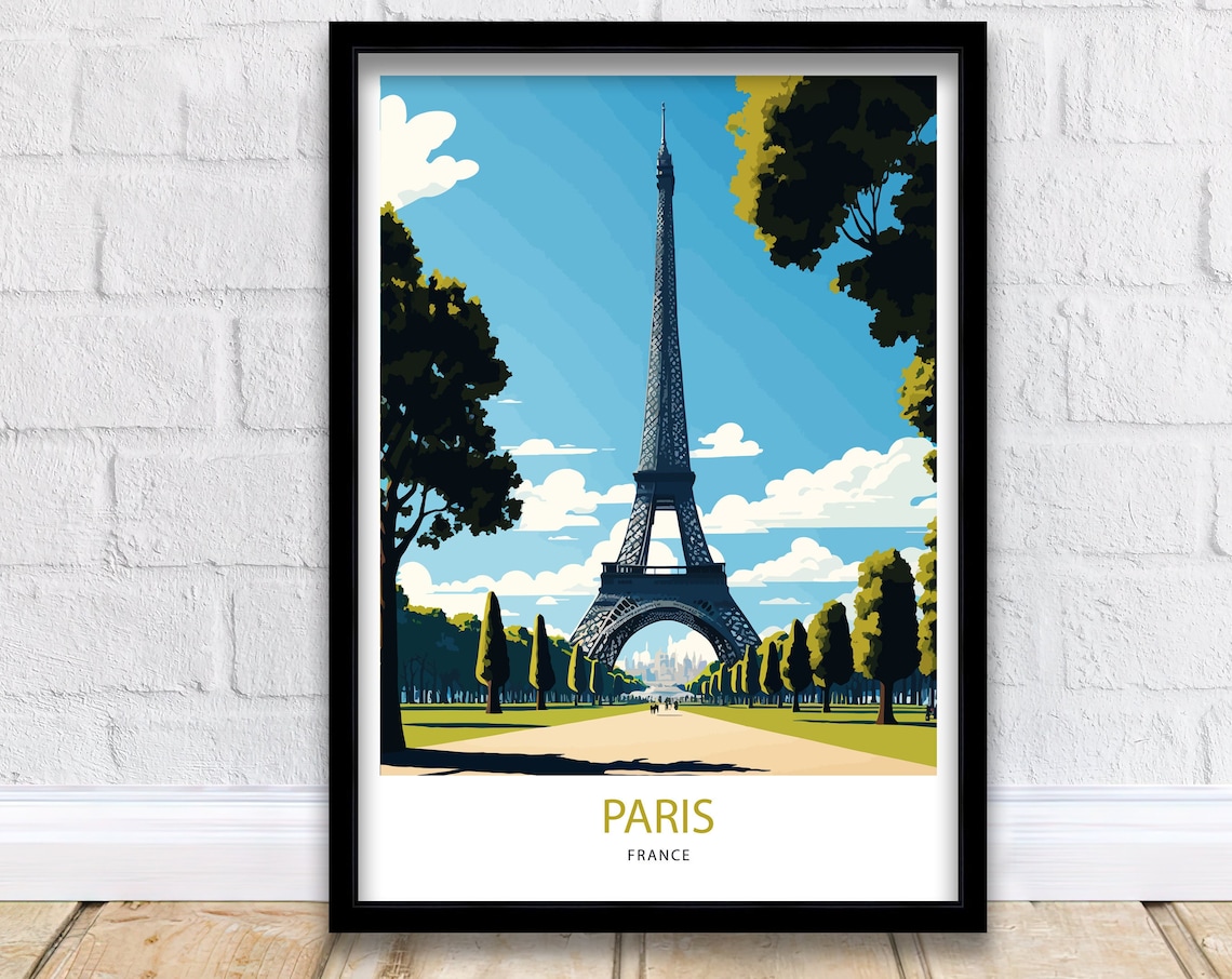 Paris Travel Print, Eiffel Tower Wall Art