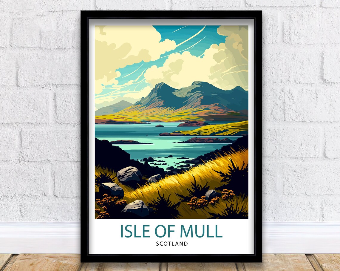 Isle Of Mull Scotland Travel Poster, Home Decor