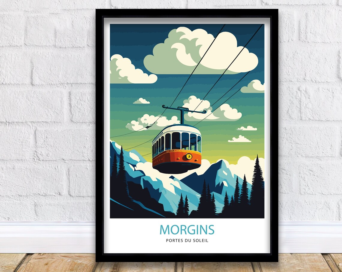 Morgans Ski Resort Switzerland Vintage Travel Poster
