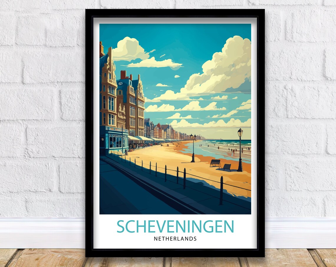 Scheveningen Netherlands Travel Poster, Wall Decor