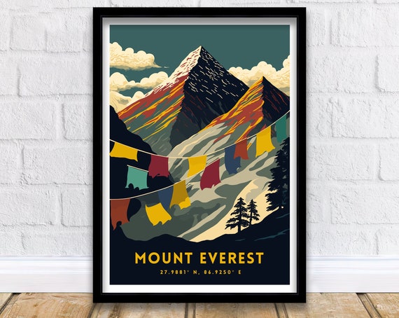 Mount Everest Mountain Wall Art Poster
