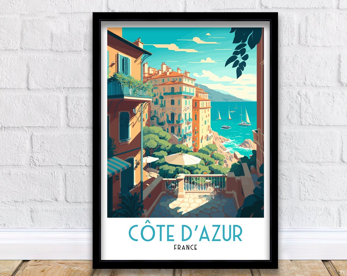 Cote D'Azur Travel Poster, Marseille French Riviera