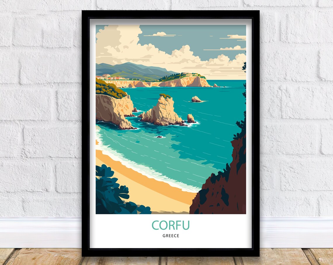 Corfu Travel Poster, Greece Travel Wall Art