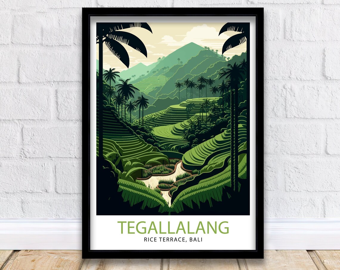Tegallalang Rice Terrace Bali Travel Poster