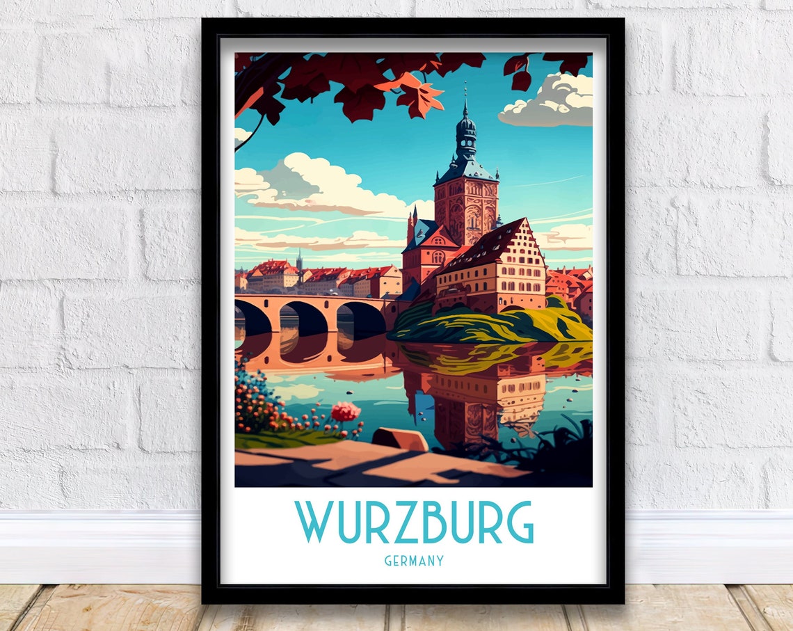 Wurzburg Travel Print Wurzburg Wall Decor Wurzburg Poster Germany Travel Prints Wurzburg Art Print Wurzburg Germany Illustration Wurzburg
