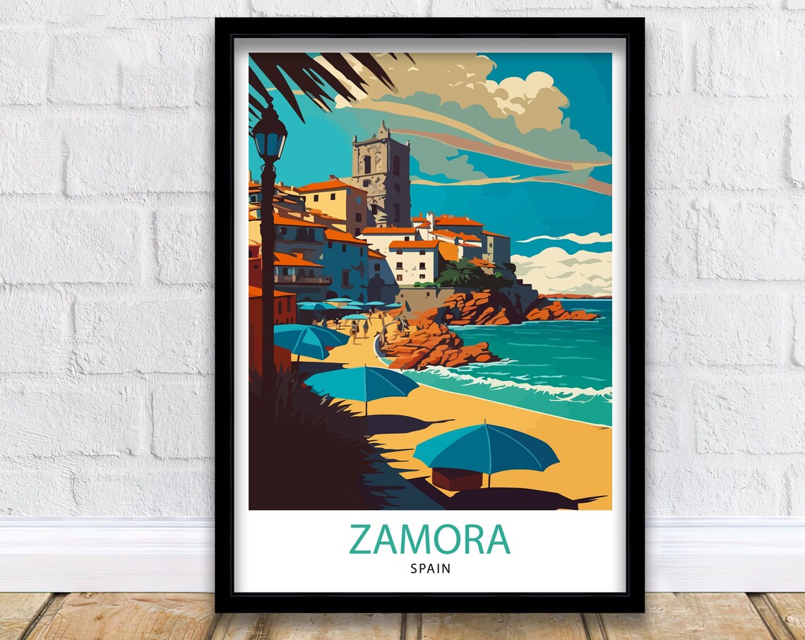 Zamora Spain Travel Poster, Europe Wall Art