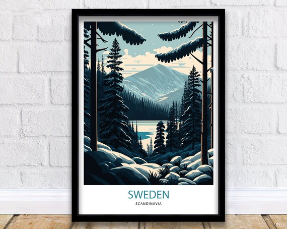 Scandinavia Travel Poster, Stockholm Sweden Print