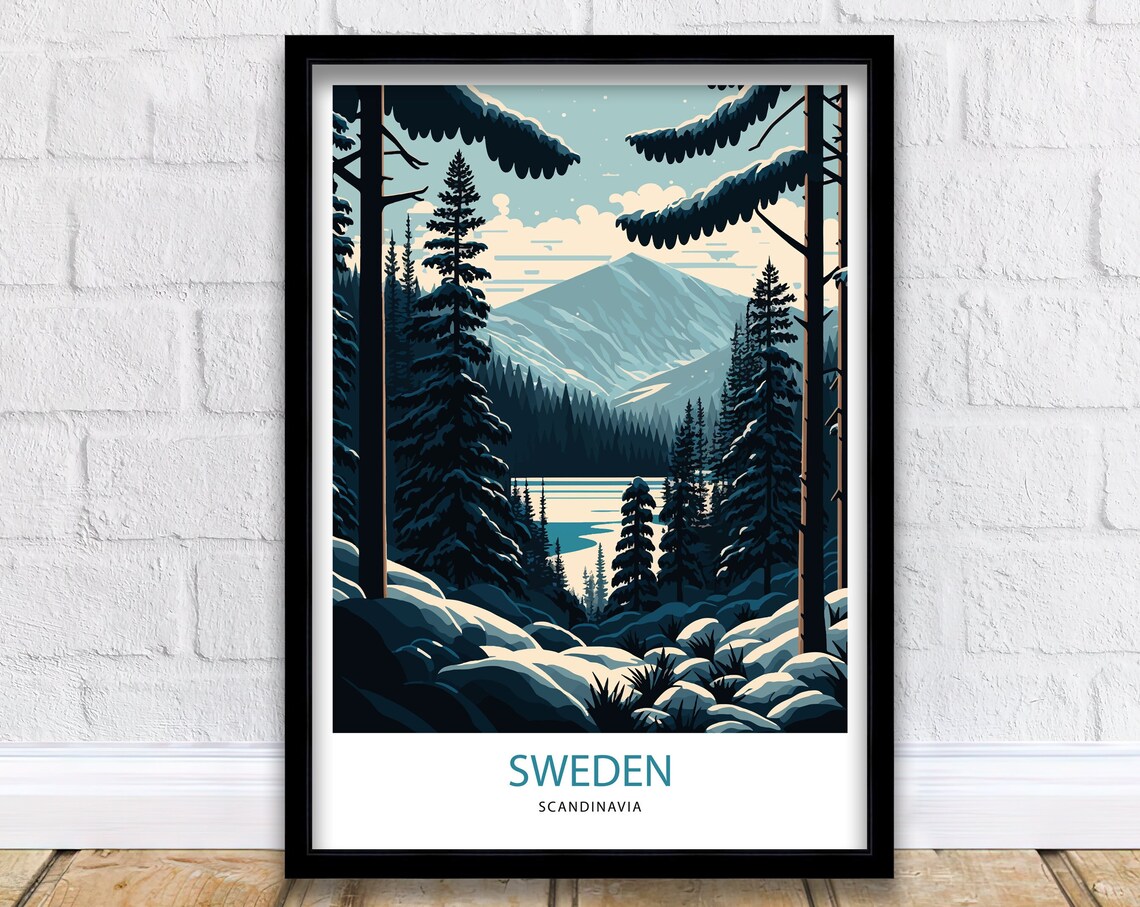 Scandinavia Travel Poster, Stockholm Sweden Print