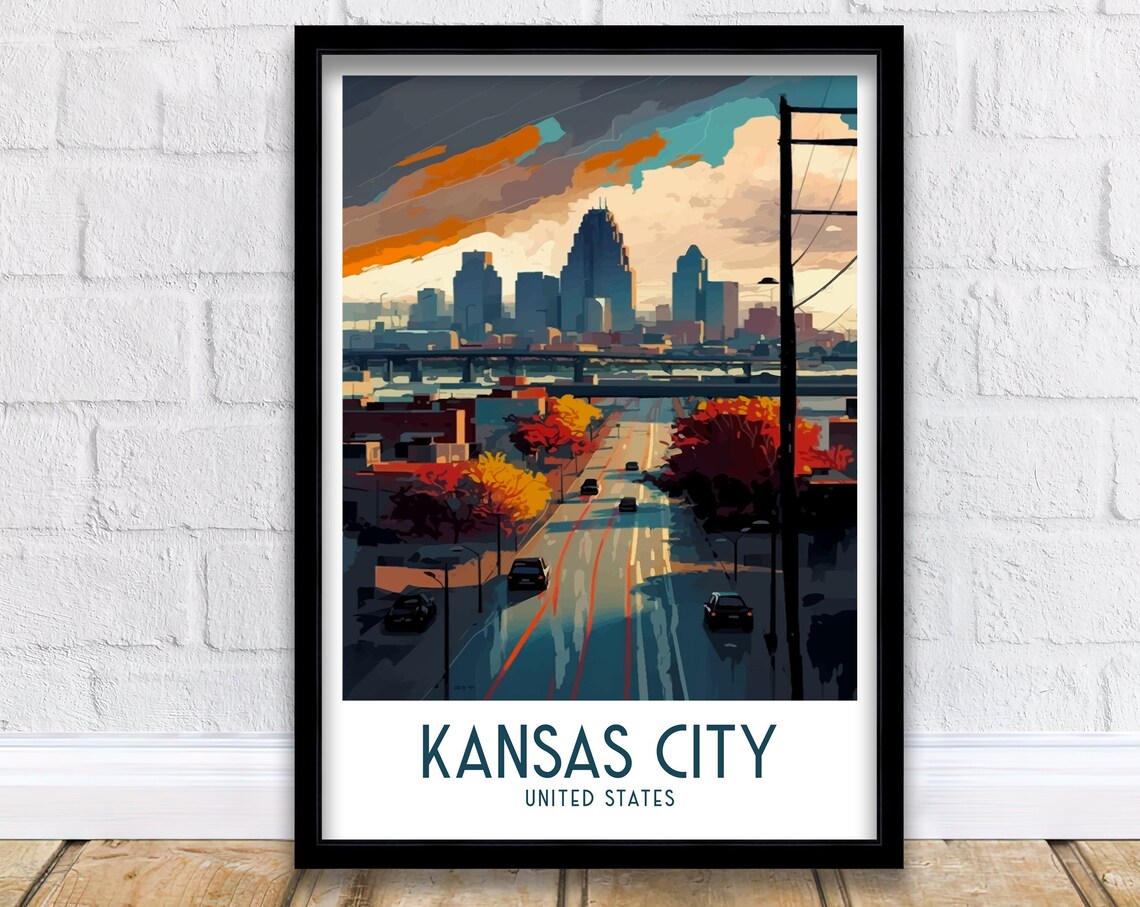 Kansas City Travel Poster, Missouri City Wall Art