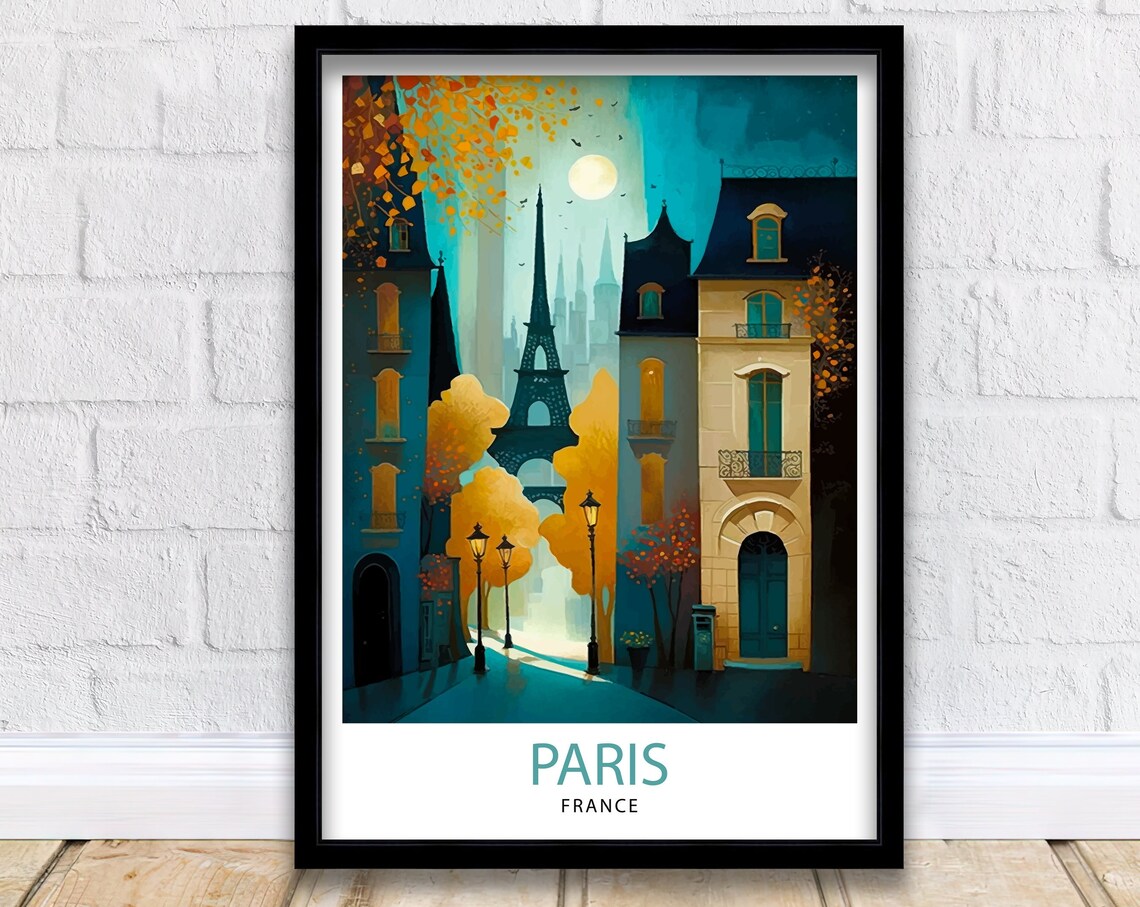 Paris Eiffel Tower Travel Print Wall Art Print