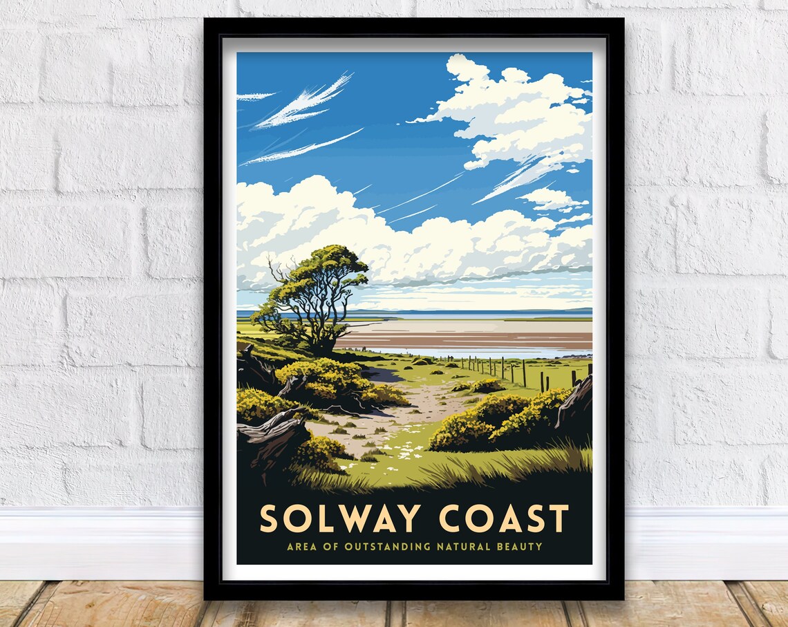 Solway Coast Travel Poster, Home Living Decor