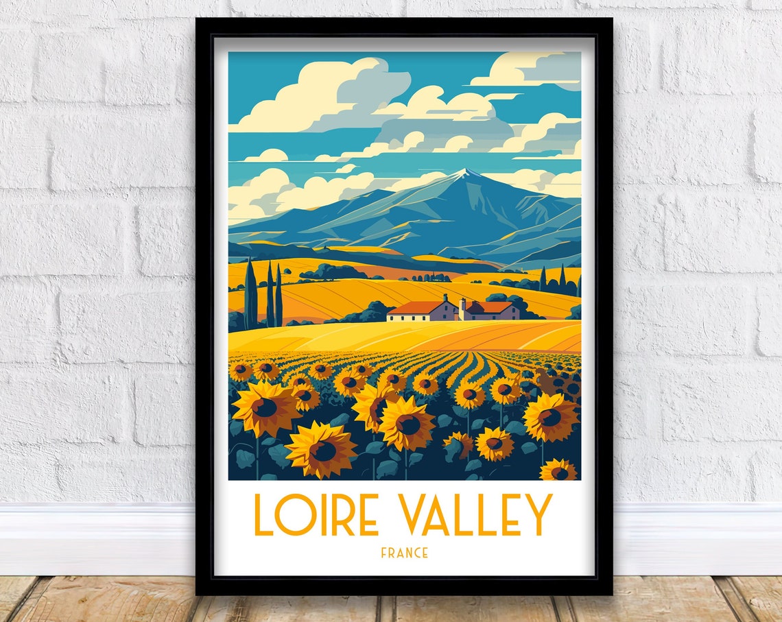 Loire Valley Travel Print Wall Decor Loire Valley Poster France Travel Prints Loire Valley Art Print Loire Valley Illustration Loire Valley