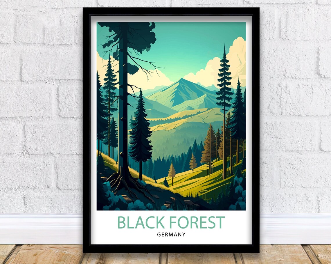Black Forest Germany Travel Poster, Europe Wall Art