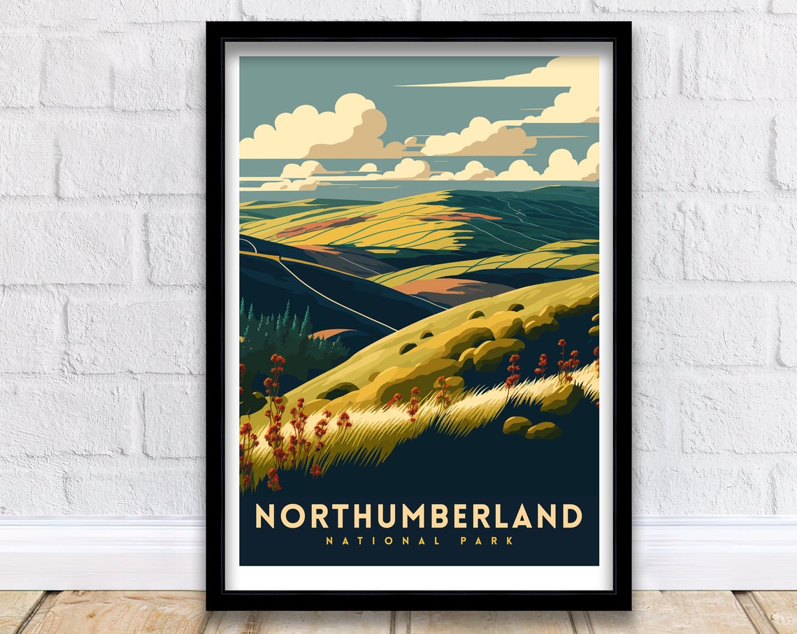 Northumberland Travel Print Travel Poster Northumberland Print Travel Print Northumberland Art Art Print National Park Print