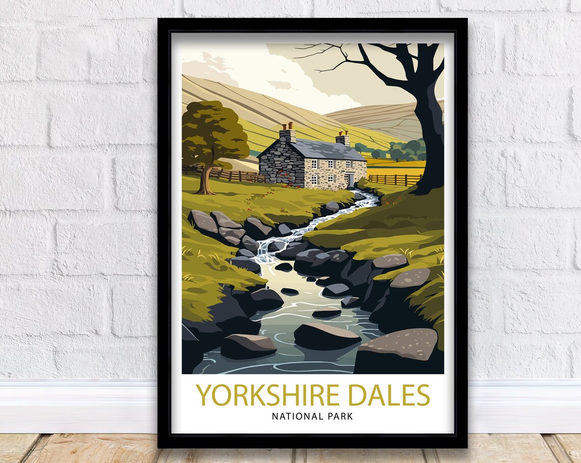 Yorkshire Dales Travel Poster, National Park Art